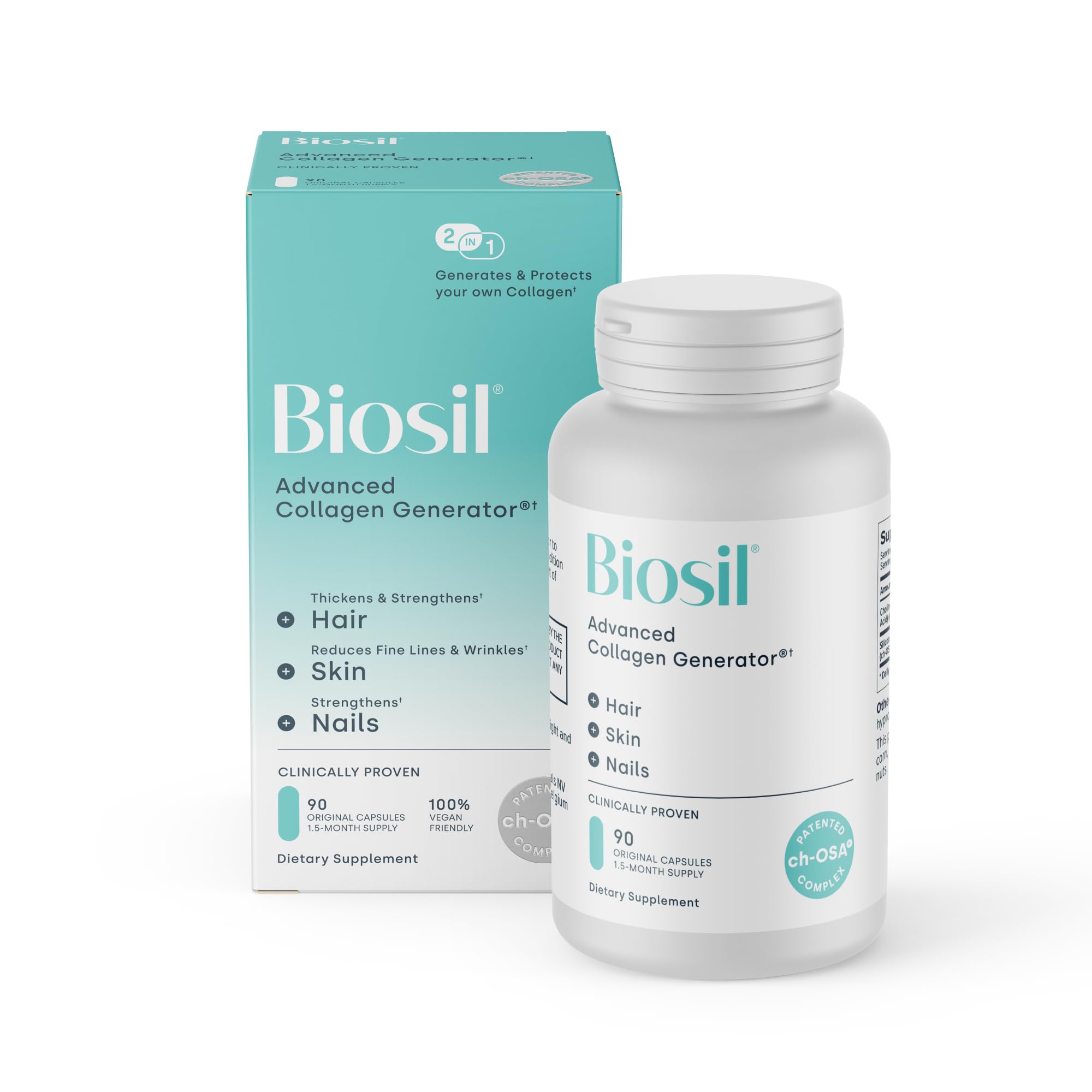 Biosil Capsules Collagen Generator Veggie, 90 Count