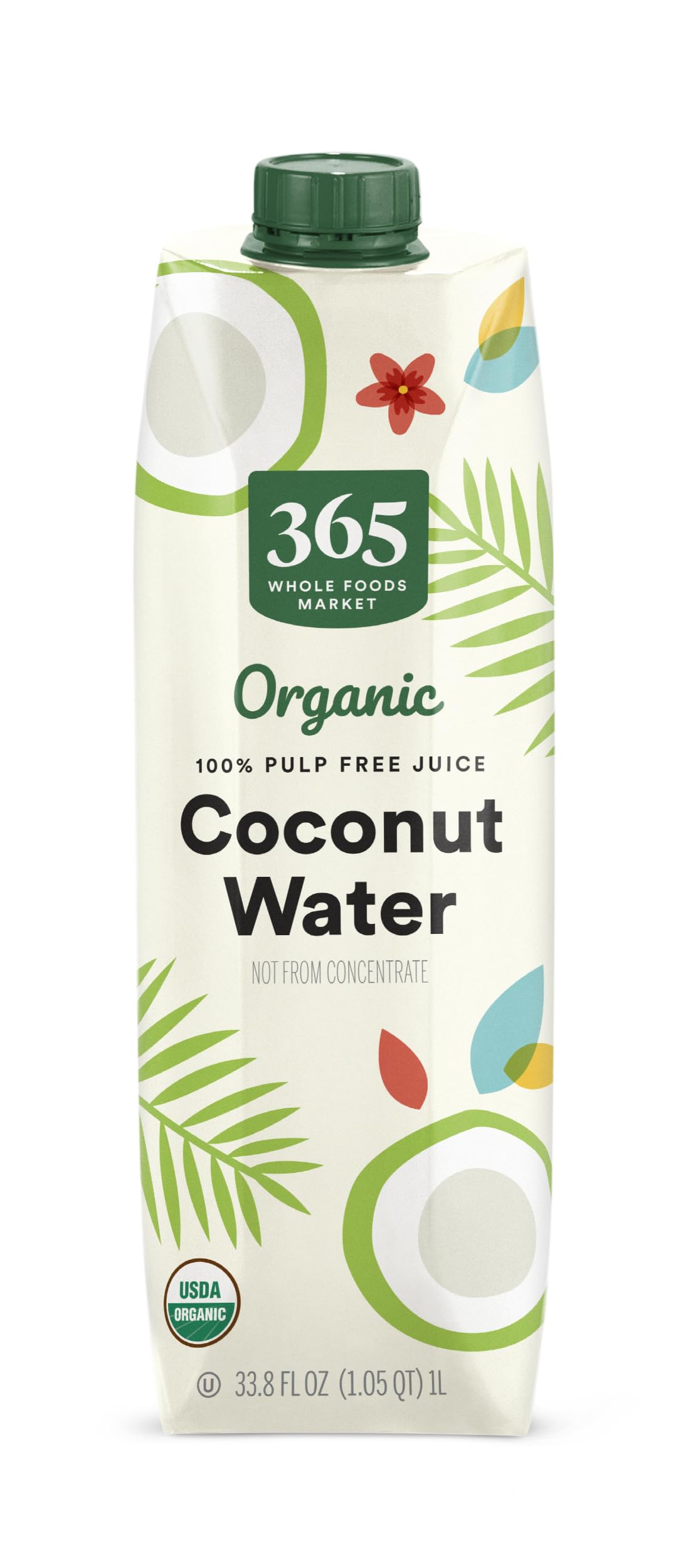 Organic Coconut Water, 100% Pulp-Free Juice, 33.8 Fl Oz