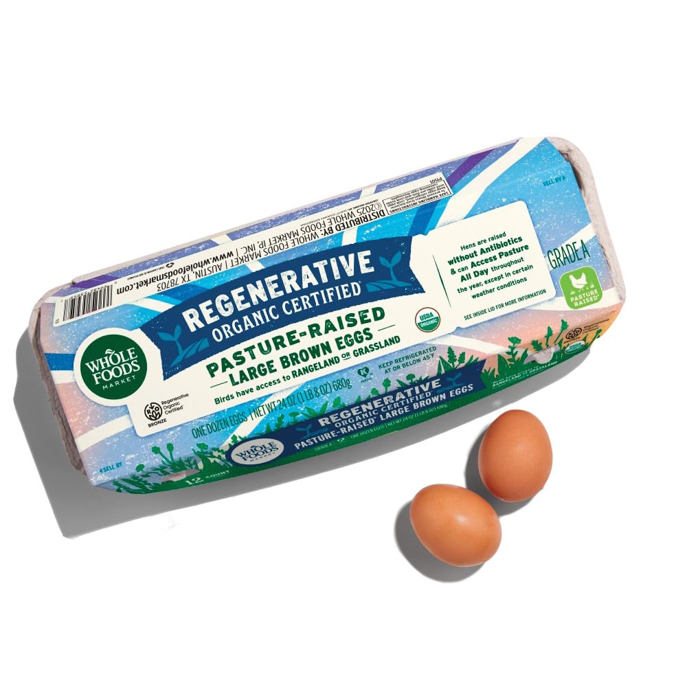 Whole Foods Market Organic Pasture Regen Large Brown Grade A Eggs, 12 CT