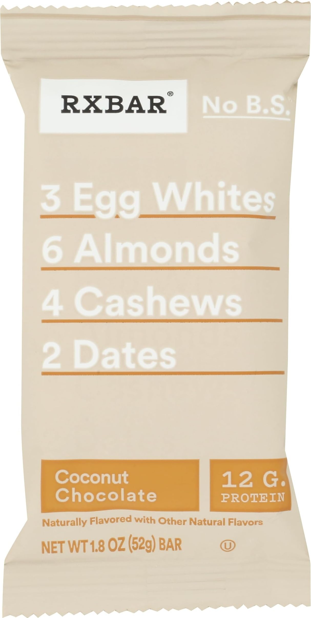 Rxbar Protein Bar Coconut Chocolate, 1.8 Oz | Rxbar Coconut Chocolate Protein Bar - Nutritious, Gluten-Free, 12-Pack