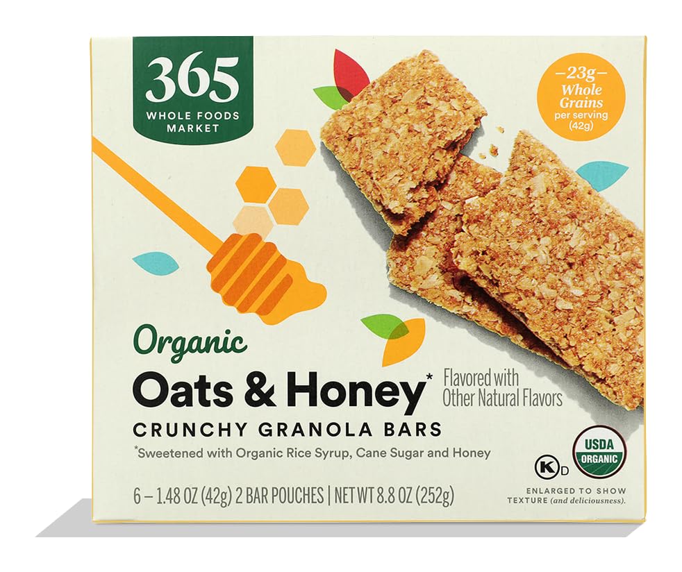 365 by Whole Foods Market Organic Oats & Honey Crunchy Granola Bars, 8.9 OZ