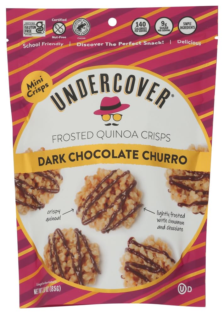 Undercover Chocolate Co Dark Chocolate Churro Quinoa Crisps, 3 OZ