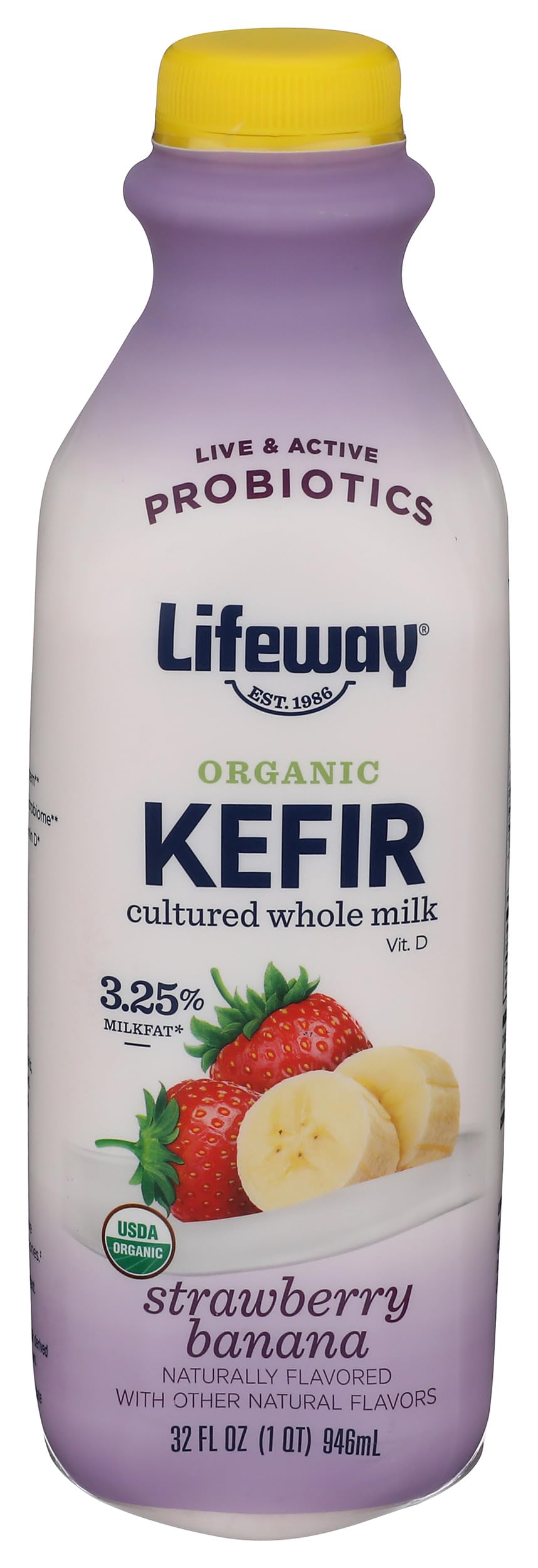 Kefir Whole Milk Strawberry Banana Organic, 32 Fl Oz