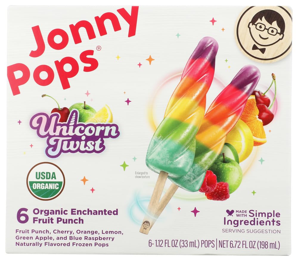 JonnyPops® Unicorn Twist Organic Enchanted Fruit Punch Frozen Pops 6ct