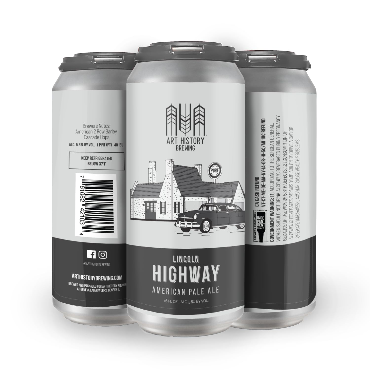 Pale Ale Lincoln Highway, 4pk, 16 Fl Oz Cans