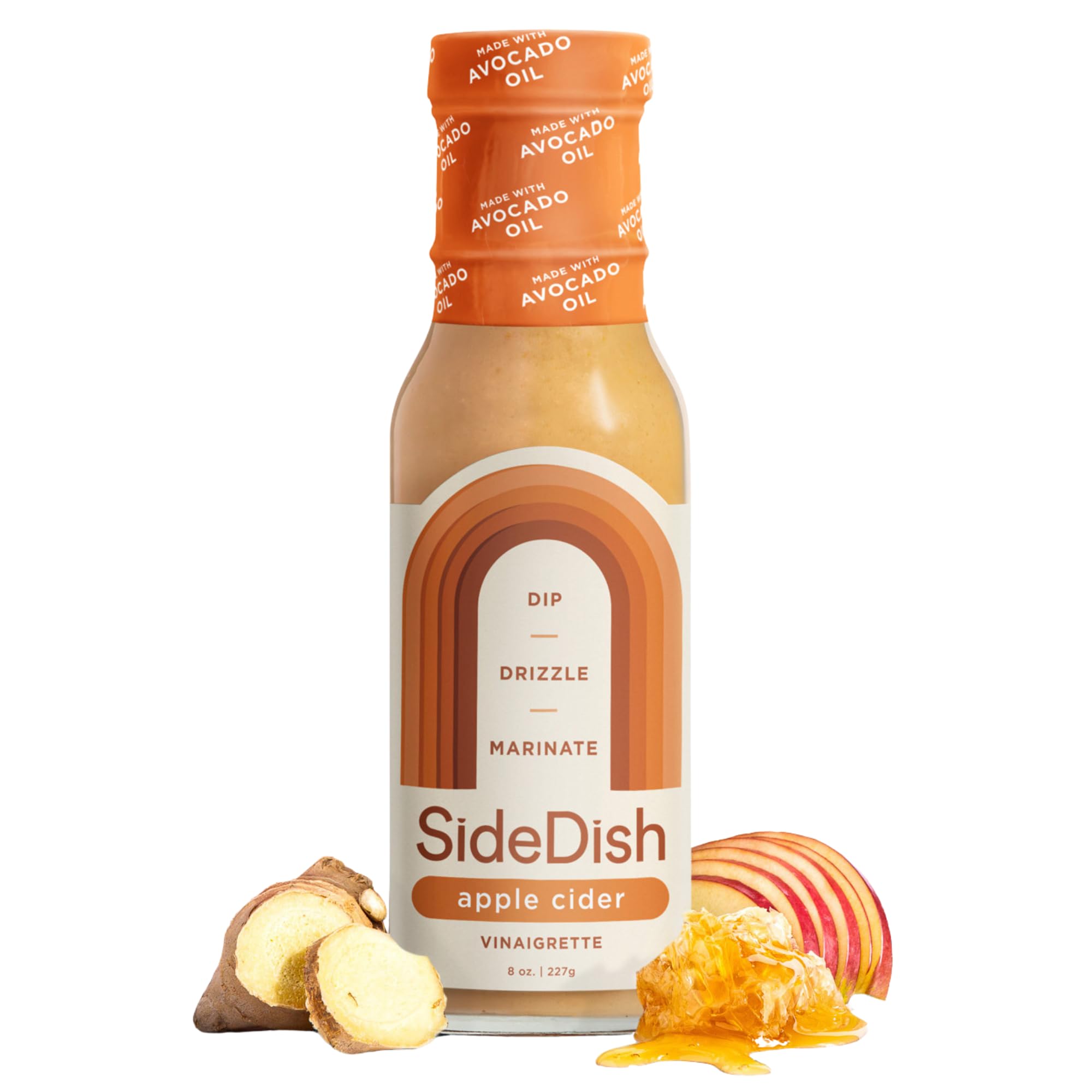 SideDish Apple Cider Vinaigrette (Pack of 1) - Seed Oil, Dairy & Gluten Free Salad Dressing w/Avocado Oil - Refined Sugar Free, All-Natural Ingredients - Paleo-Friendly Dip, Glaze & Marinade