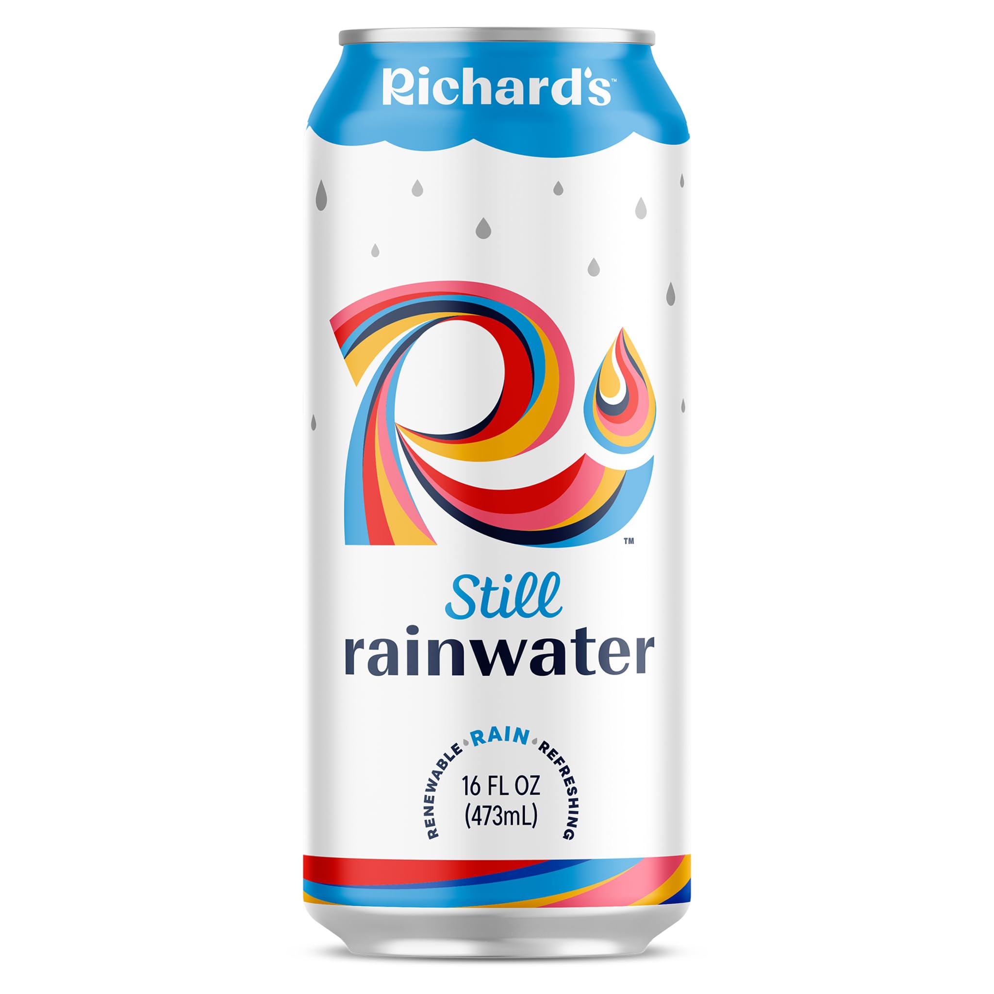 Richard's Rainwater Still Canned Water, 100% Rain, Naturally Purified Drinking Water (16 fl oz Aluminum Can, Single)