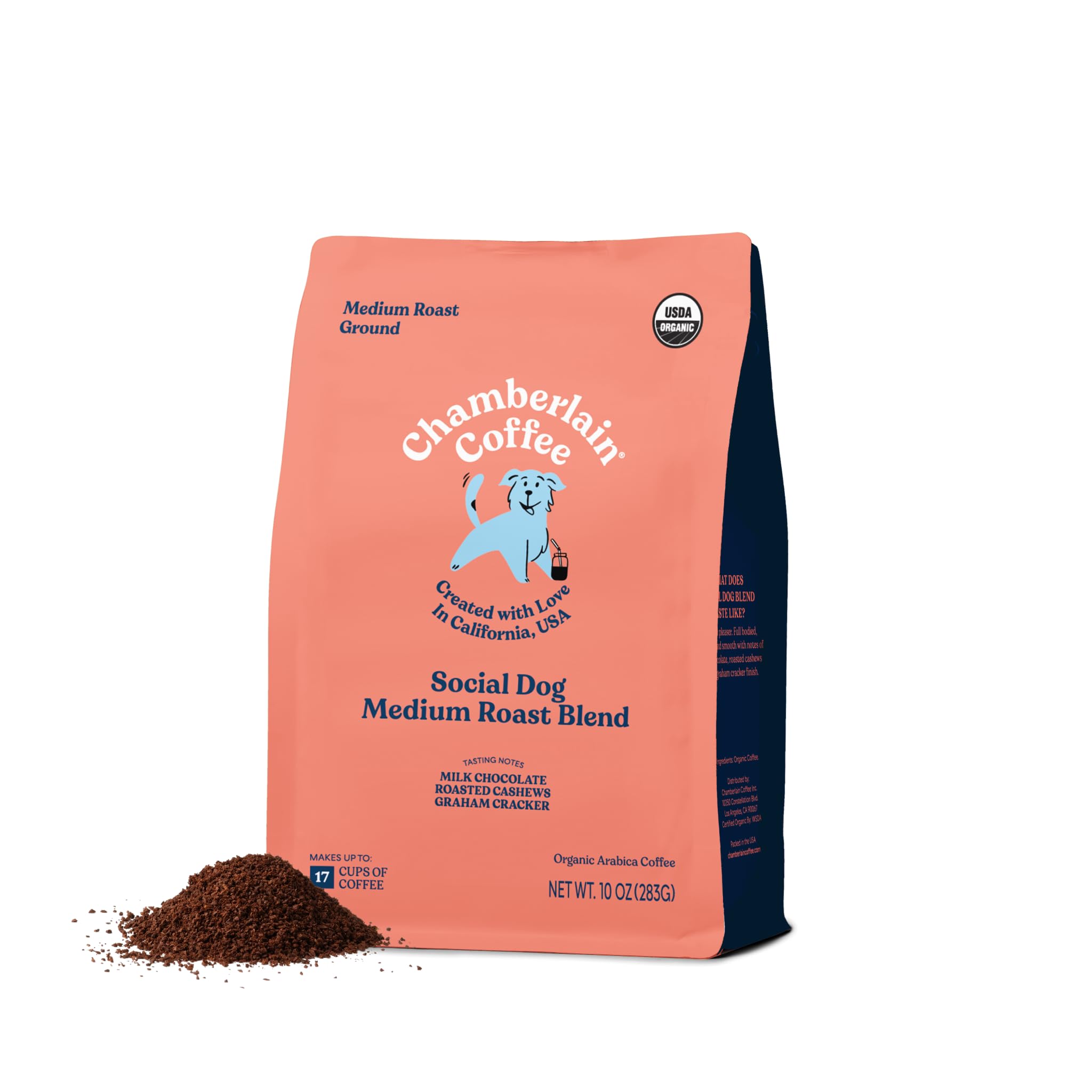 Chamberlain Coffee Organic Ground Coffee - Medium Roast, 10 Ounces