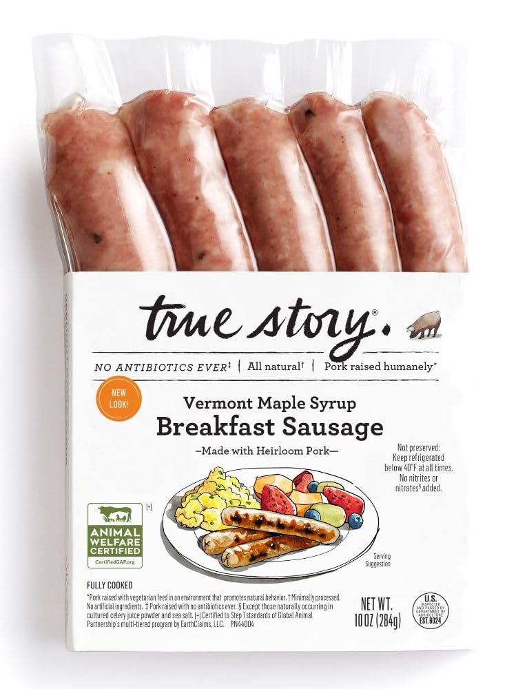 True Story Foods Vermont Maple Syrup Breakfast Pork Sausage, 10 OZ