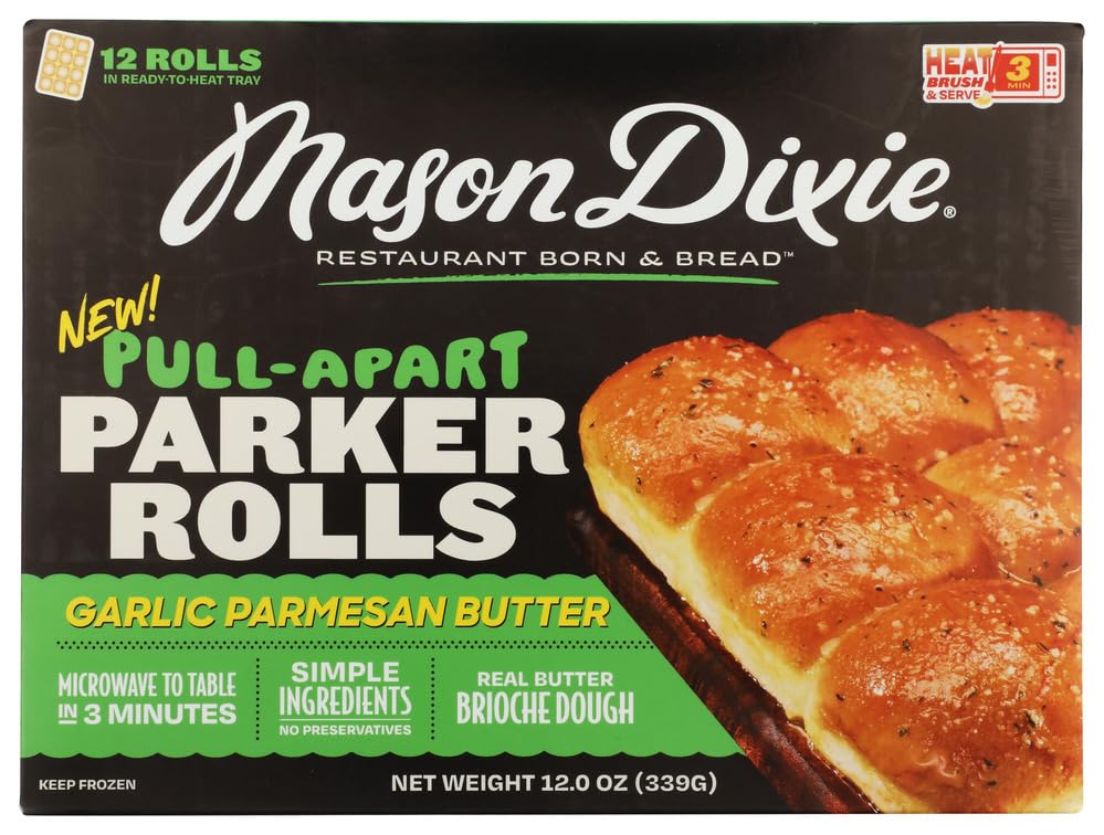 Mason Dixie Biscuit Co, Garlic Parmesan Parker Rolls, 12 Ounce