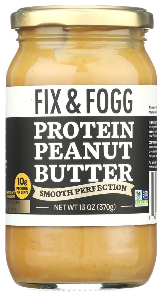 Fix & Fogg Protein Peanut Butter Spread — New Zealand Made – 13 oz, 1 Pack | 9g Protein per Serving of Natural Peanut Butter Spread, No Added Sugar, Palm Oil Free, Non-GMO, Vegan, Keto & Paleo
