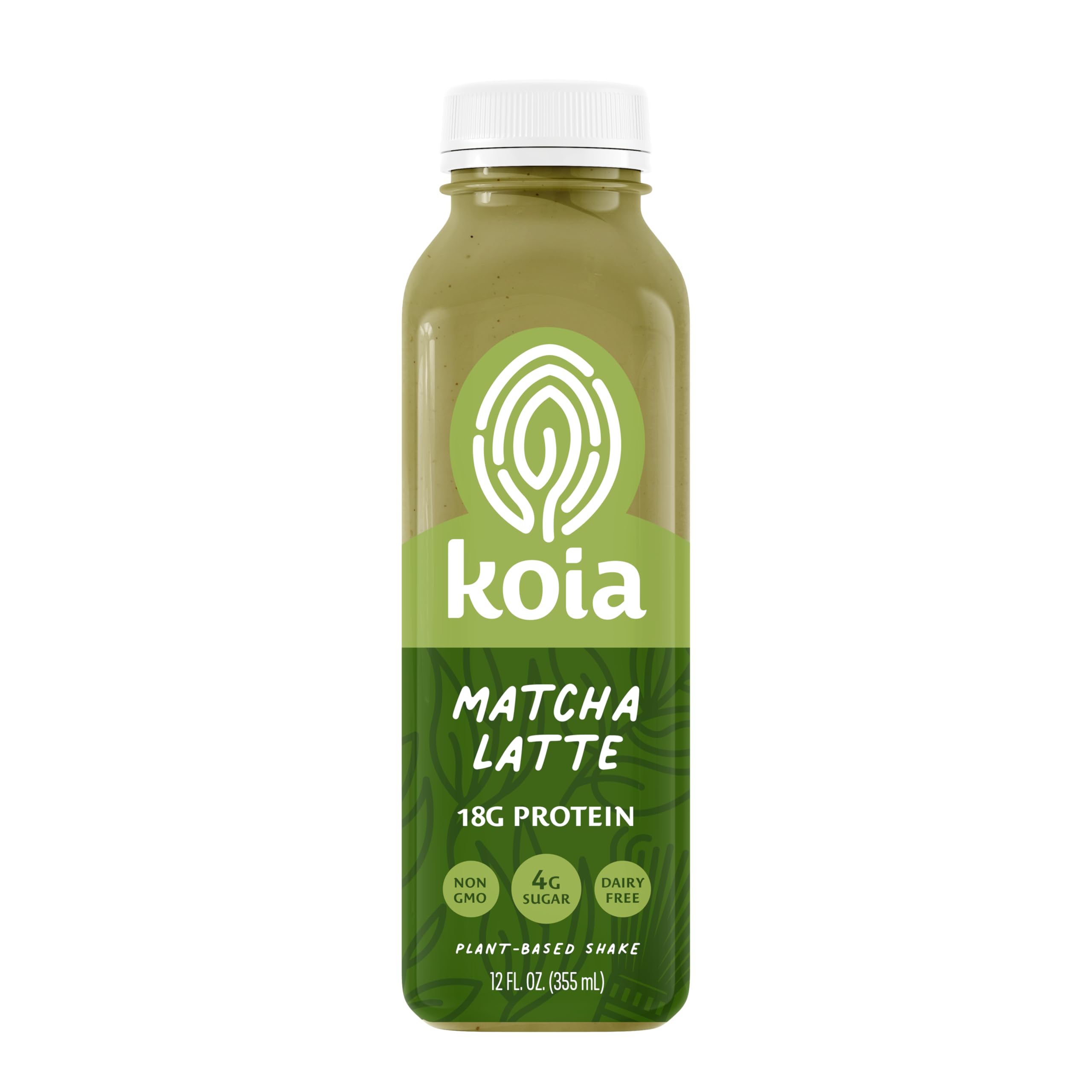 Koia - Matcha Latte - 18g Protein - Ready To Drink Plant Protein Shake - Low Sugar, Dairy Free, Gluten Free, Soy Free, Non GMO, Kosher, Vegan (12 Fl Oz)