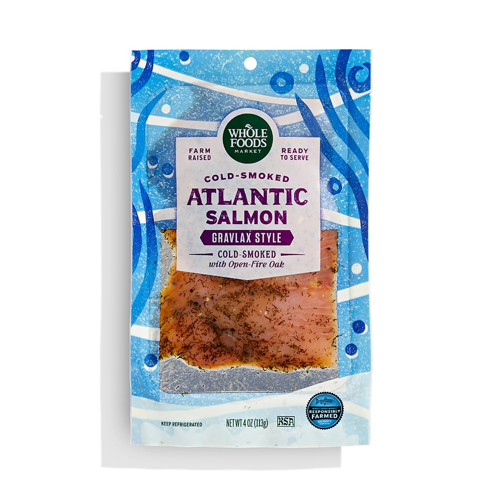 Whole Catch Cold Smoked Atlantic Salmon Farmed-Raised Gravlax Style, 4 oz (Frozen)