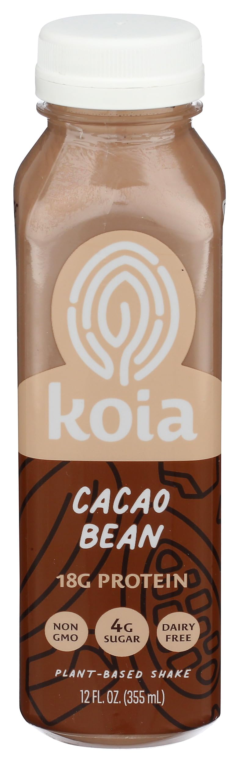 Cacao Bean Protein Beverage, 12 Fl Oz | Ready To Drink Plant Protein Shake - Low Sugar, Dairy Free, Gluten Free, Soy Free, Non GMO, Kosher, Vegan (12 Fl Oz)