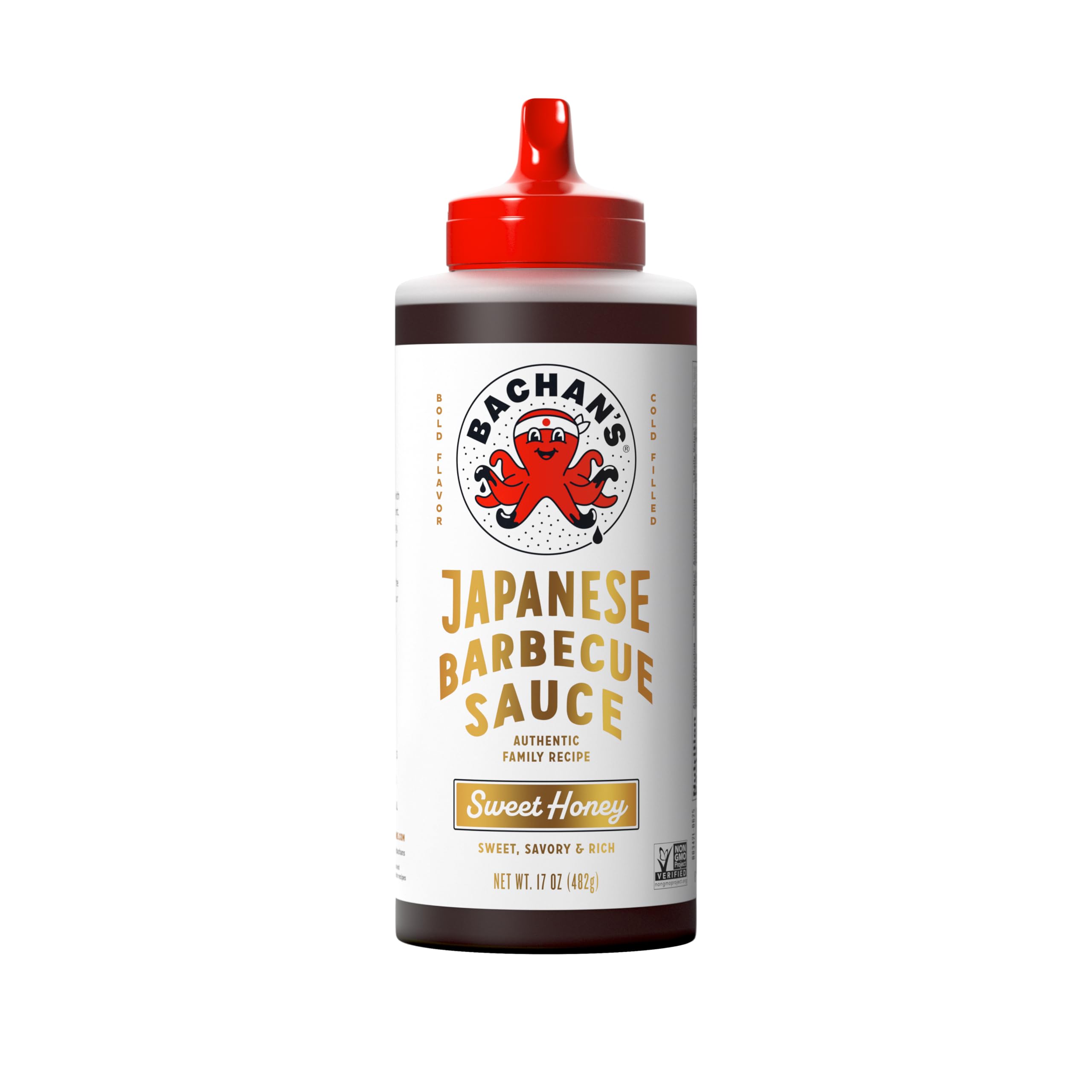 Bachan's Japanese Barbecue Sauce, Sweet Honey, 17 Oz Bottle | Sweet BBQ Sauce, Cold-Filled, Non GMO, No Preservatives, Vegan and BPA free