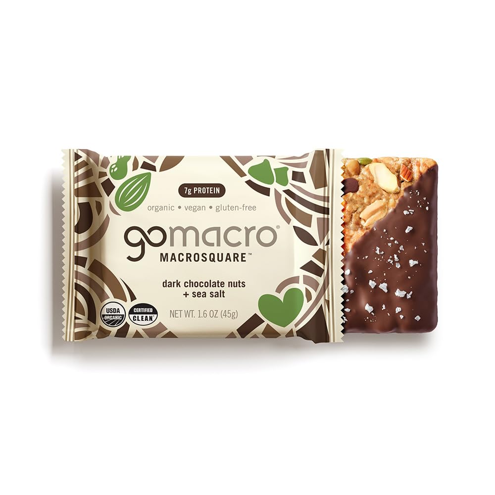 Organic Dark Chocolate Nuts + Sea Salt MacroSquare