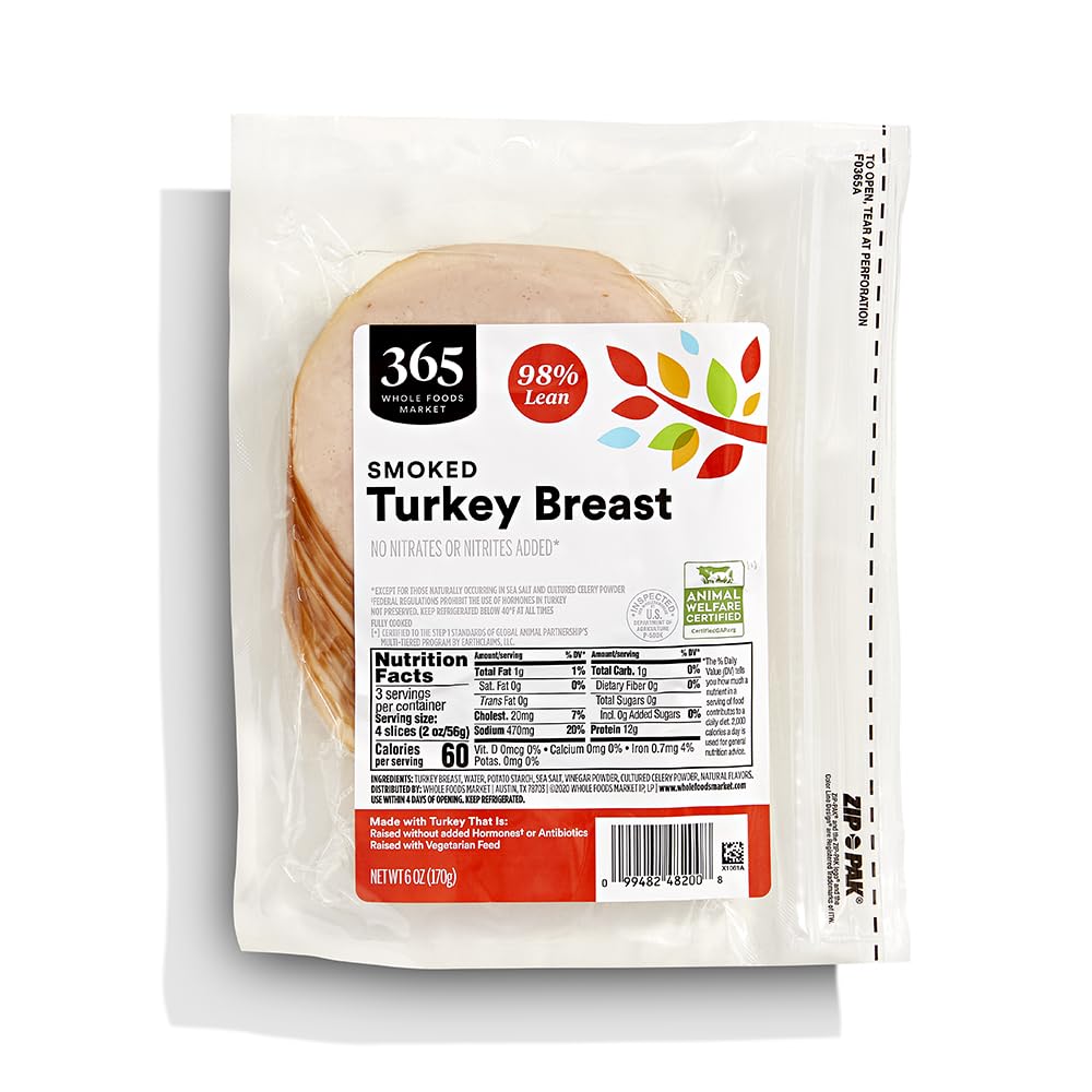 365 by Whole Foods Market Smoked Turkey, Sliced, 6 oz