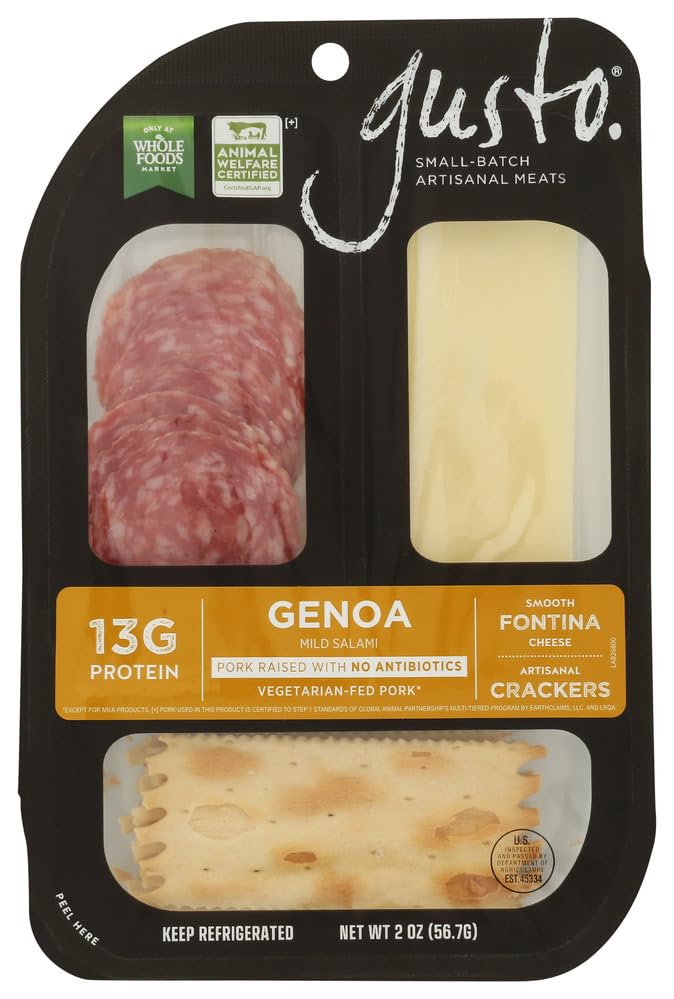 Snack Genoa Salami Fontina Cracker, 2 Ounce