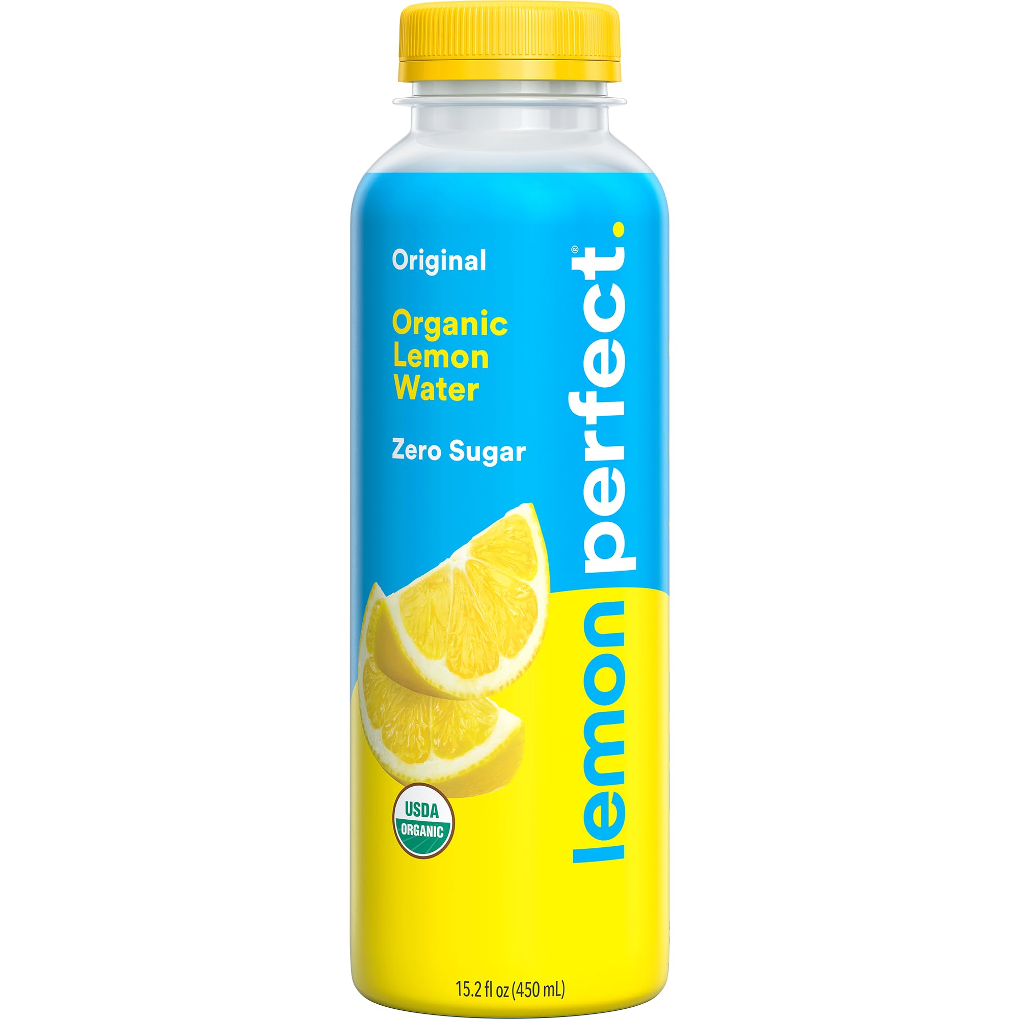 Lemon Perfect Original Lemon, Hydrating Flavored Lemon Water, Zero Sugar, Delicious and Refreshing, Organic, 15.2 fl oz Bottle