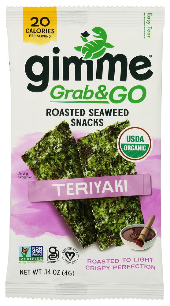 Gimme, Seaweed Roasted Teriyaki Grab N Go Organic, 0.14 Ounce
