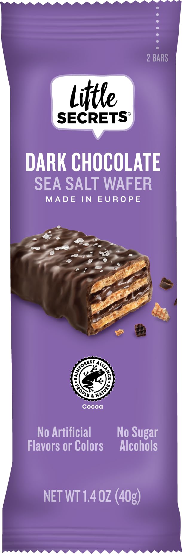 Little Secrets Dark Chocolate Crispy Wafers | 60 Minis | Made in Europe | Nothing Artificial & No Sugar Alcohols | Sustainable Cocoa | 1.4 Ounce (Pack of 1)