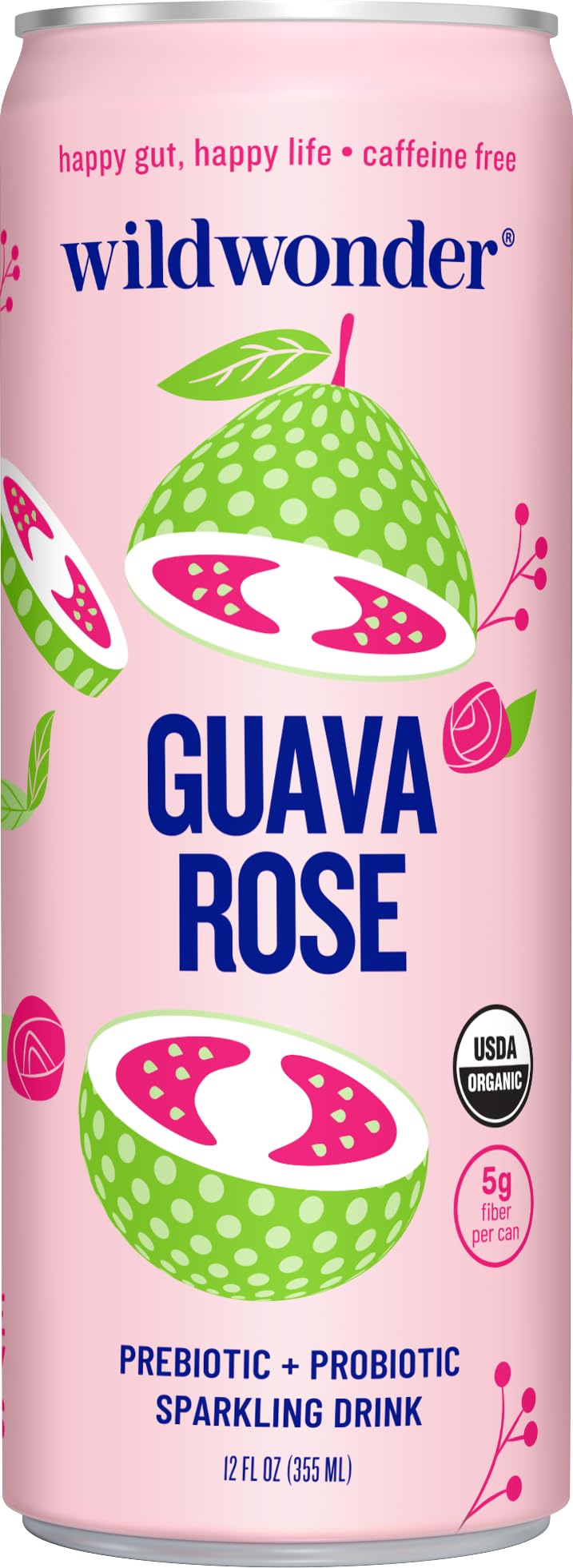 Wild Wonder, Organic Guava Rose Prebiotic & Probiotic Drink, 12 Fl Oz