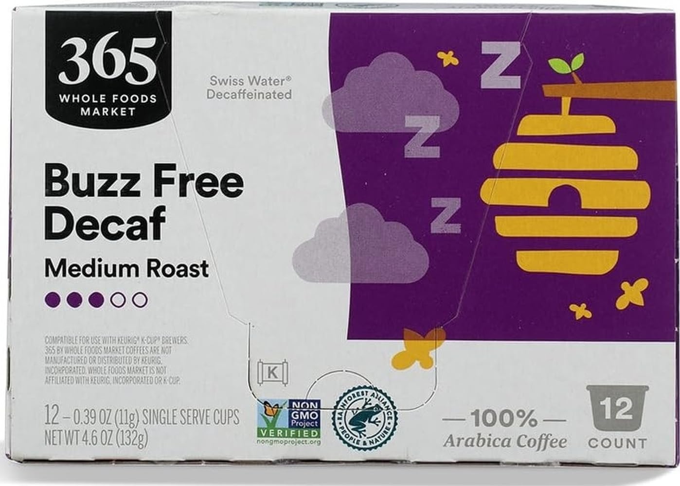 365 By Whole Foods Market Buzz Free Decaf Coffee Capsule, 12 Count