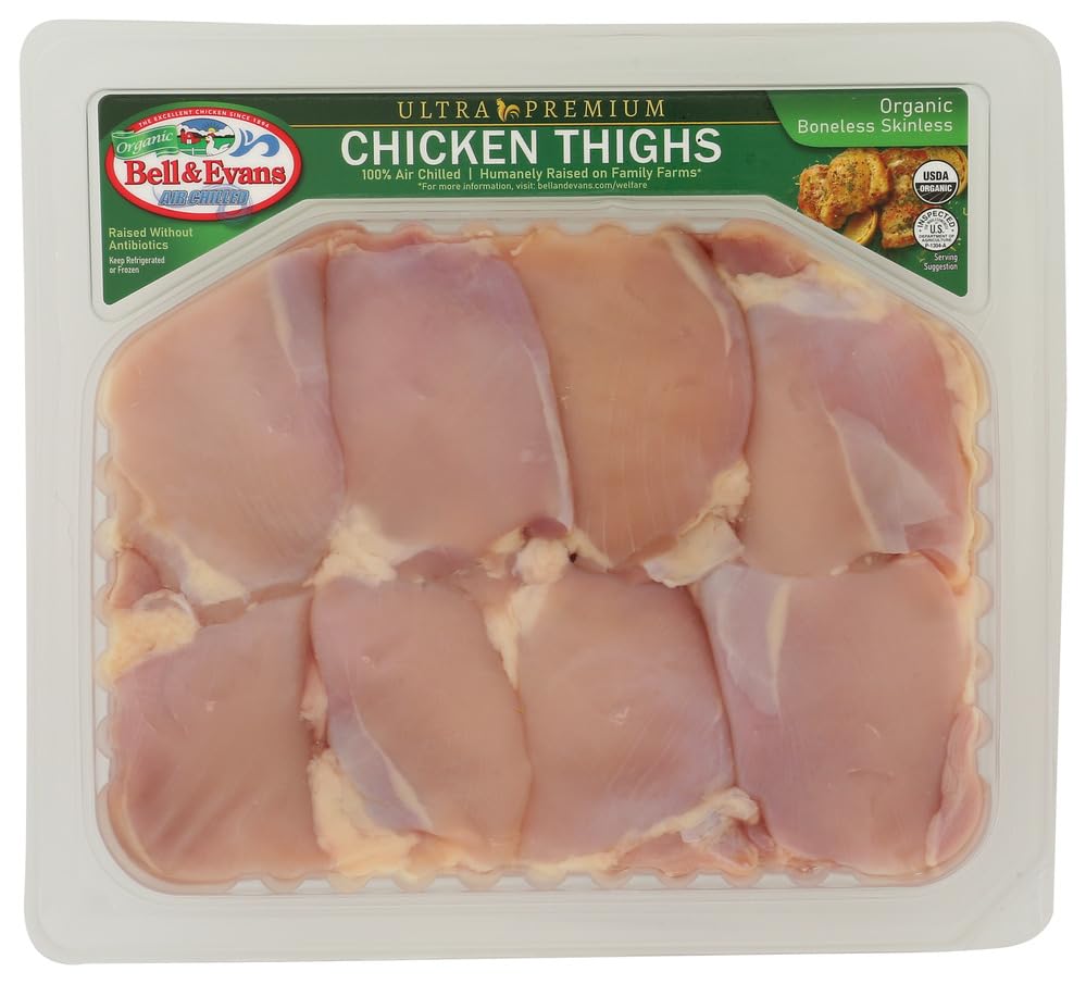 Organic Chicken Thigh Boneless/Skinless Air Chilled Tray Pack Step 2, 16 Ounce