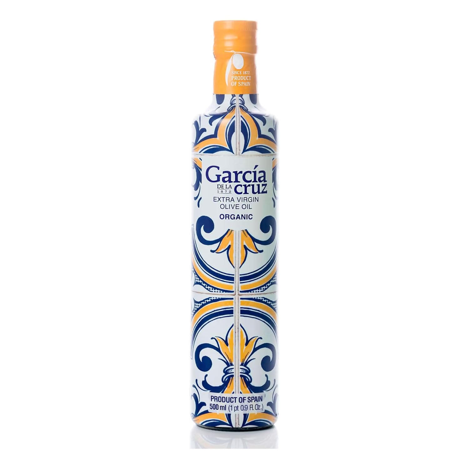 GARCÍA DE LA CRUZ - Organic Extra Virgin Olive Oil, Master Miller Premium Oil, Almond and Tomato Tones, Smooth Body, Sourced in Spain, Montes de Toledo, Glass Bottle - 500 ml
