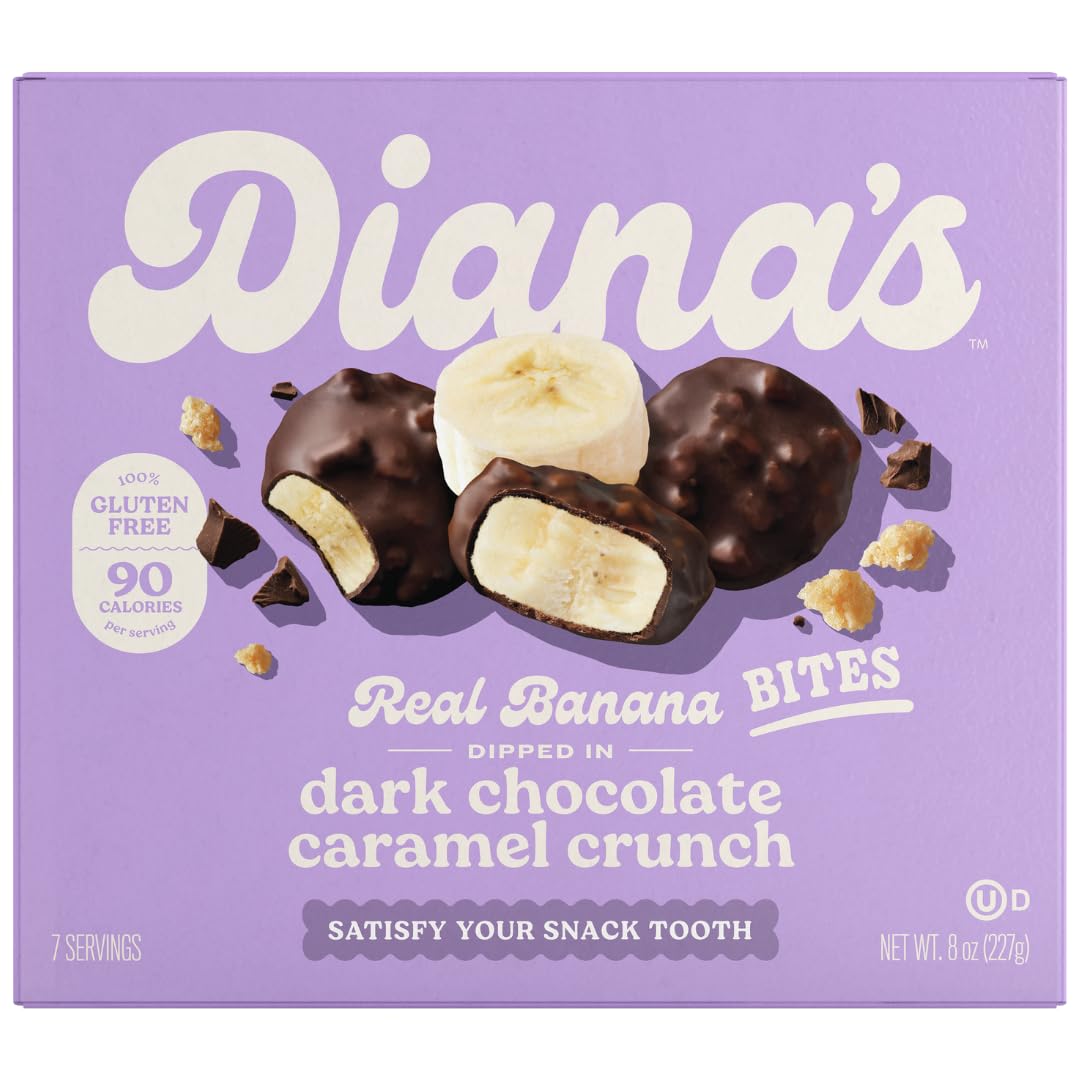 Dianas Bananas Dark Chocolate Caramel Crunch Banana Bites, 8 Ounce