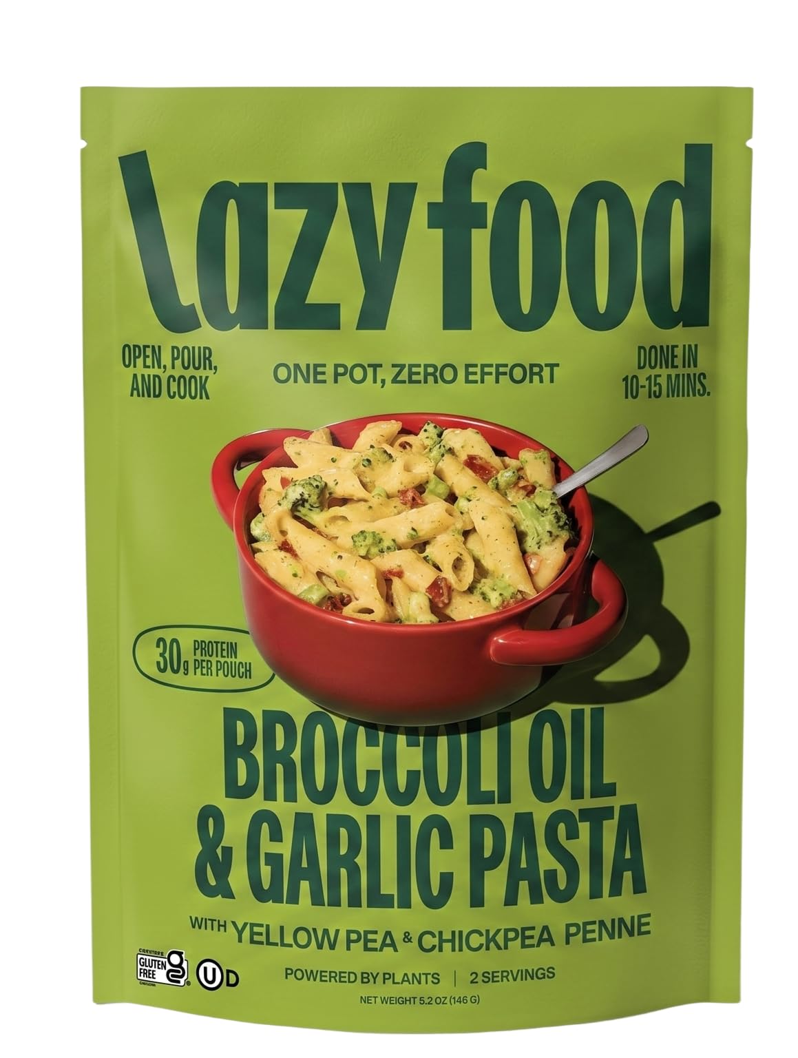 Lazy Food Broccoli Spicy Garlic | Chickpea Pasta Meal | Gluten Free High Protein Pasta | One Pot | 1 Pack (2 Servings)