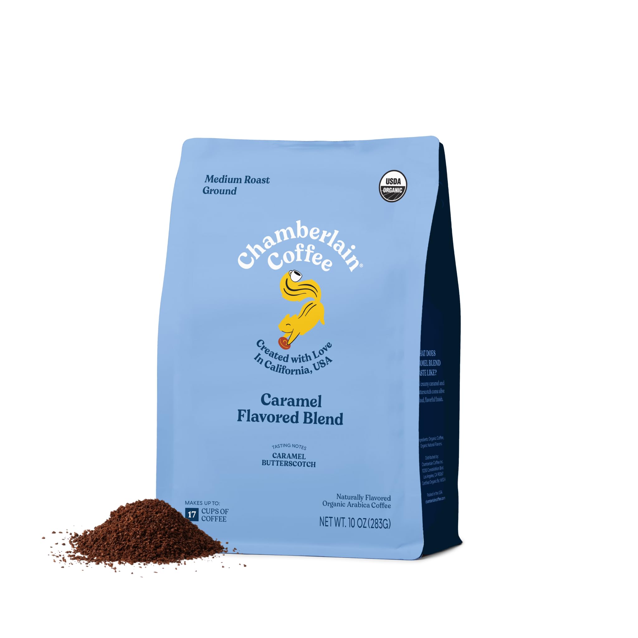 Chamberlain Coffee Organic Ground Coffee - Caramel Medium Roast, 10 Ounces