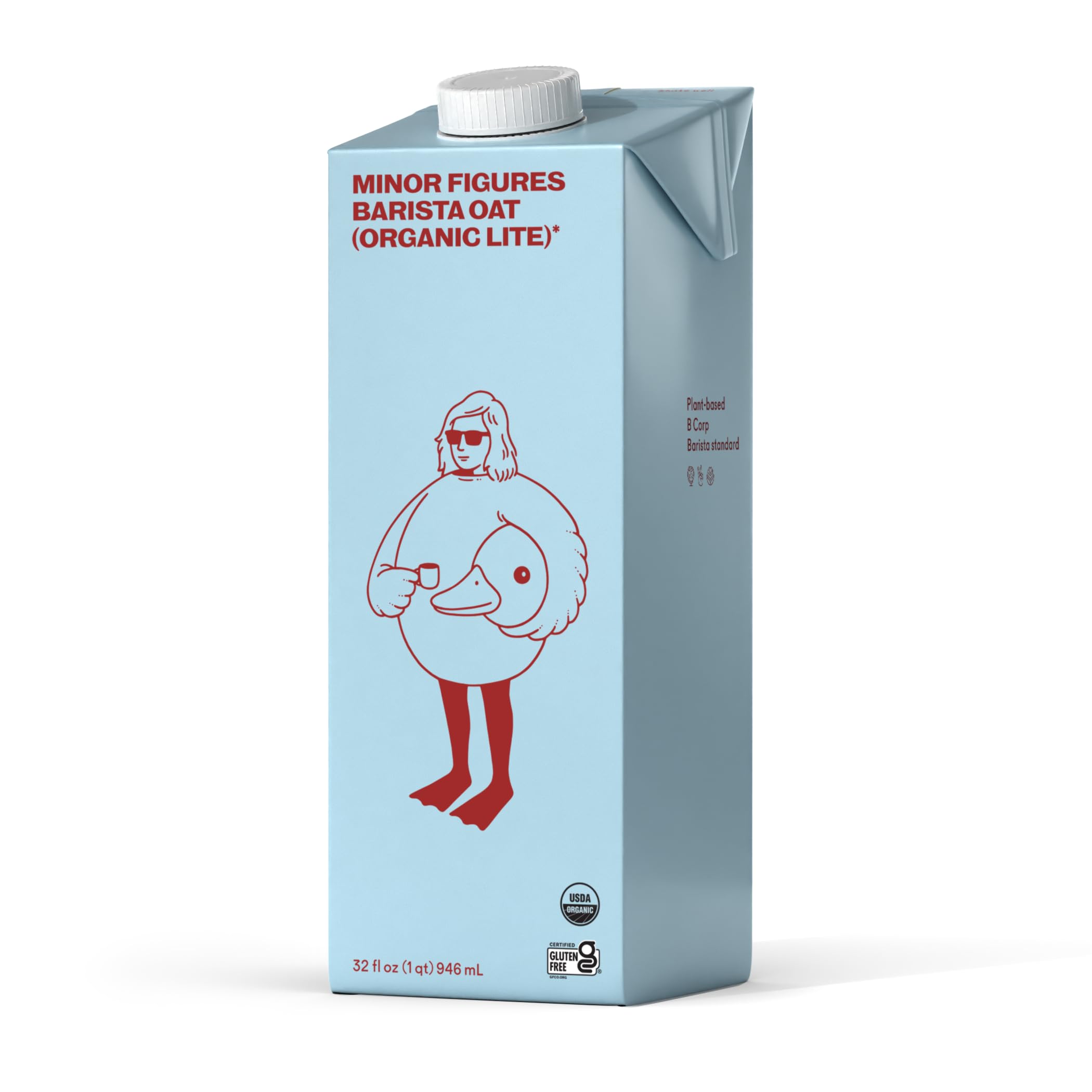 Minor Figures - Organic, Light Oat Milk, Barista Quality, 32 Fl oz, Dairy-Free & Vegan, No Added Sugar, Long Shelf Life, 1 pack)