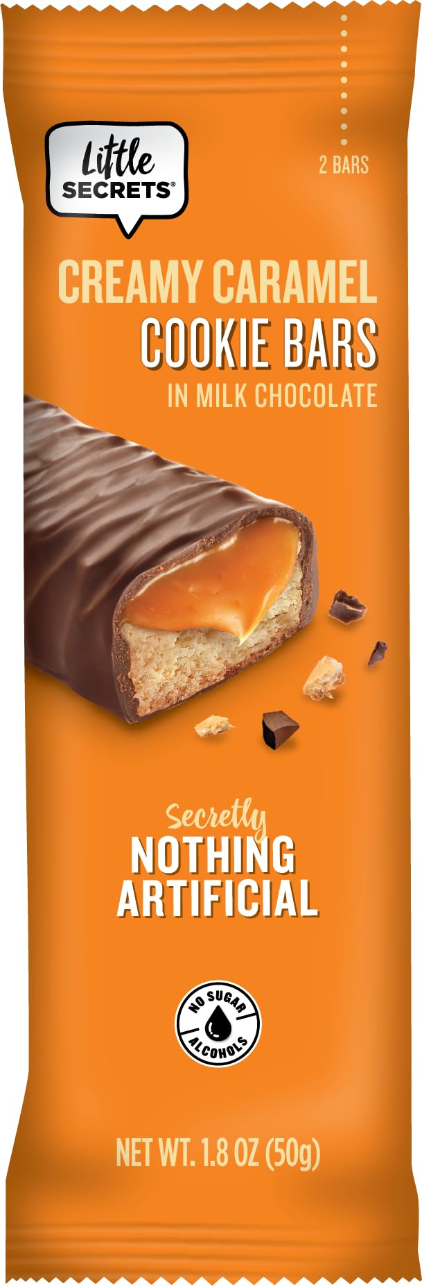 Little Secrets Milk Chocolate Caramel Cookie Bars | 1 Twin Pack | Made in Europe | Nothing Artificial & No Sugar Alcohols | Sustainable Cocoa | 1.8 Ounce, Pack of 1