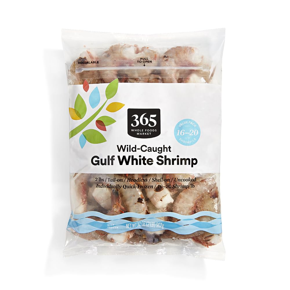 Wild White Gulf Shrimp 16/20, Frozen, 32 Ounce Value Pack