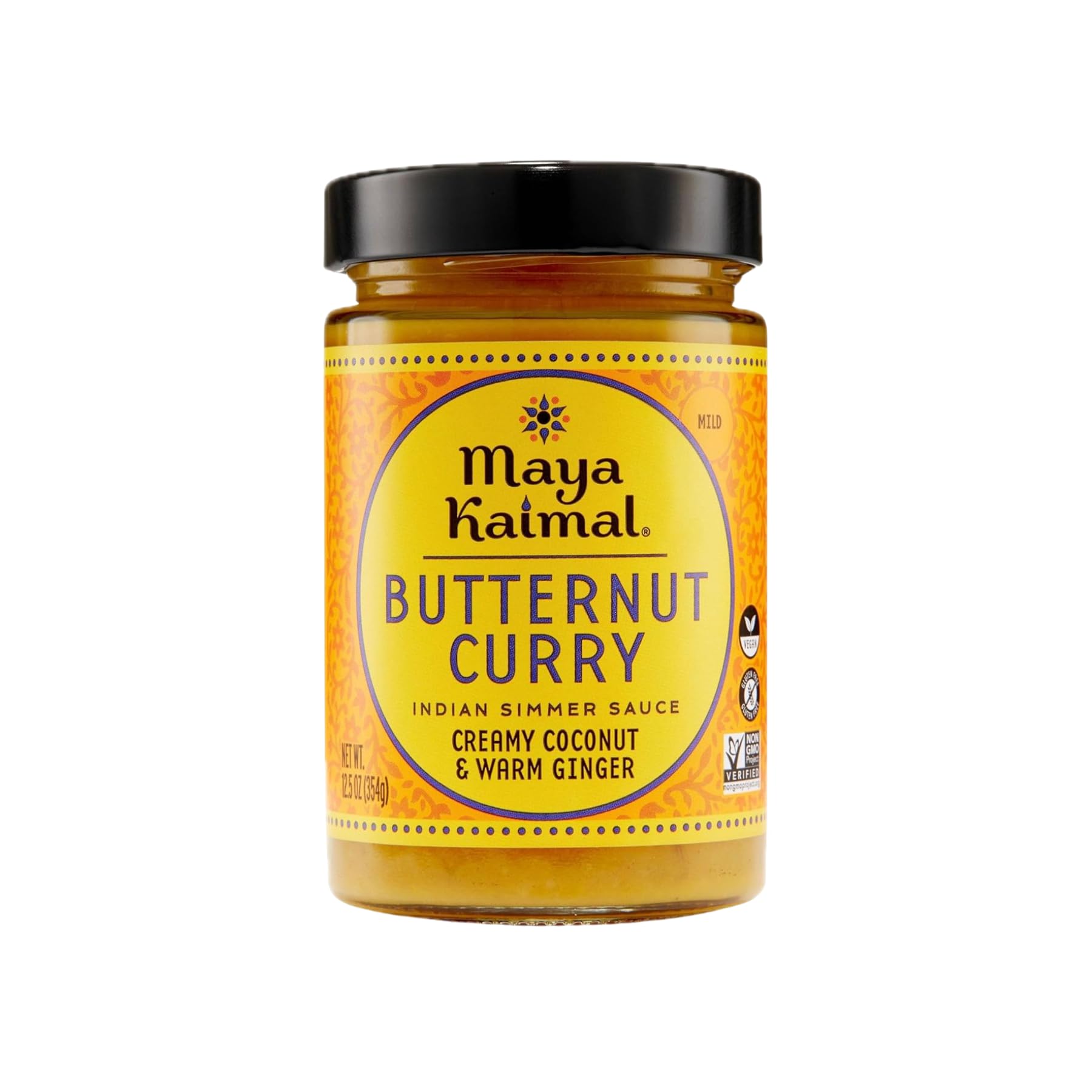 Maya Kaimal Butternut Curry Simmer Sauce, Mild Indian Simmer Sauce with Creamy Coconut and Warm Ginger, Vegan, Dairy Free and Non-GMO