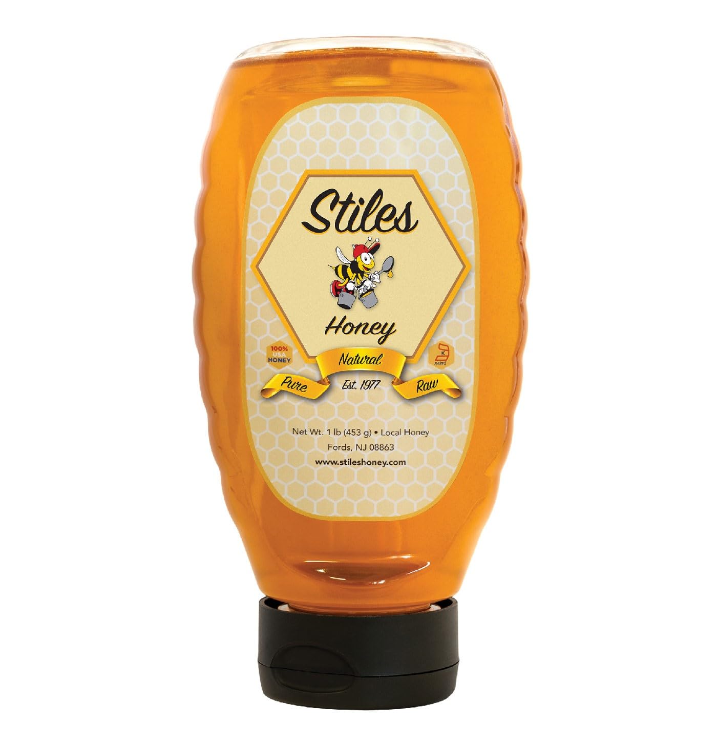 Stiles Honey Raw, Pure and Natural Wildflower Honey 16oz Squeeze Tube