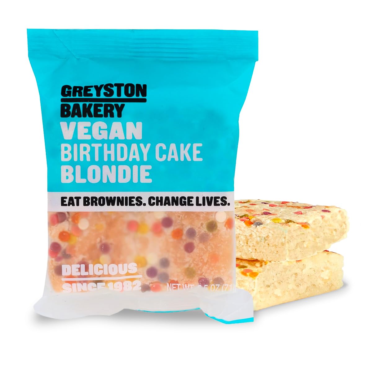 Greyston Bakery Birthday Cake Blondie - Gourmet Food Gift - Preservative Free Certified Kosher - 1 unit Individually Wrapped 2.5 oz