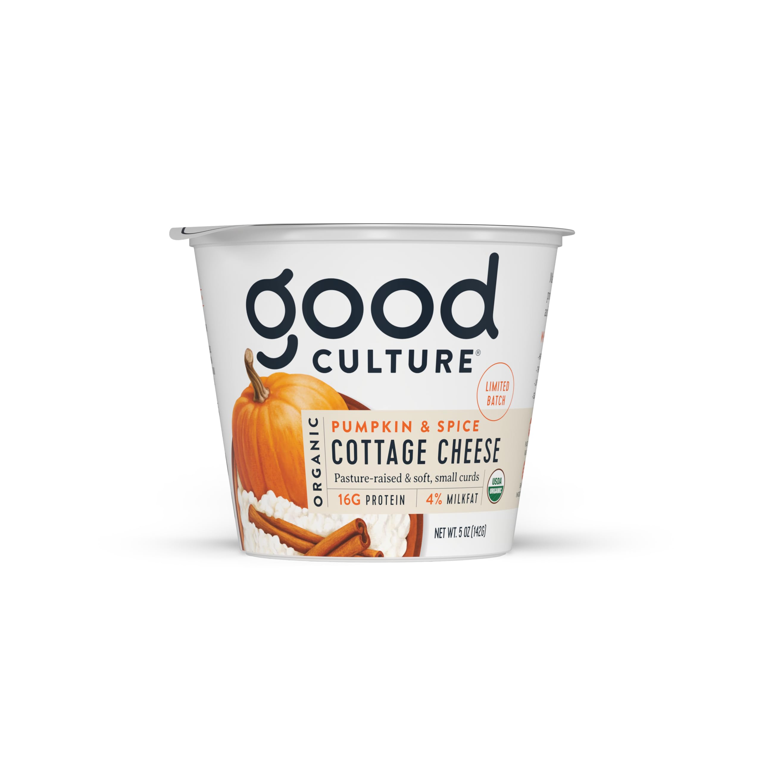 Organic Pumpkin Spice Cottage Cheese, 5 Ounce