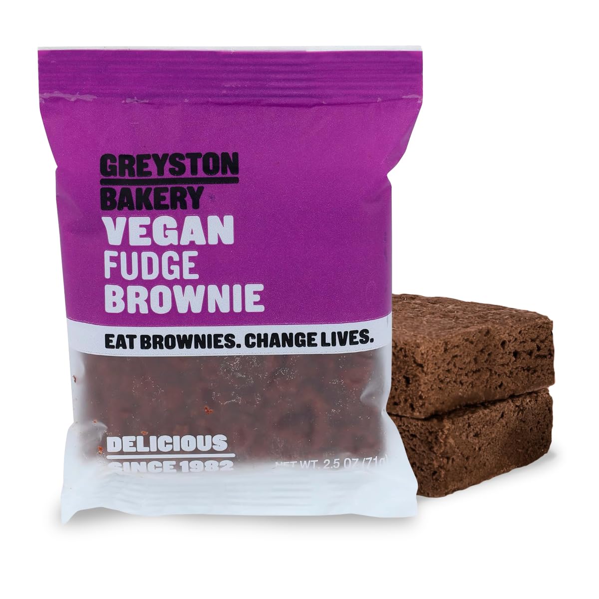 Greyston Bakery Vegan Fudge Brownie - Gourmet Chocolate Food Gift - Preservative Free Certified Kosher - 1 unit Individually Wrapped 2.5 oz