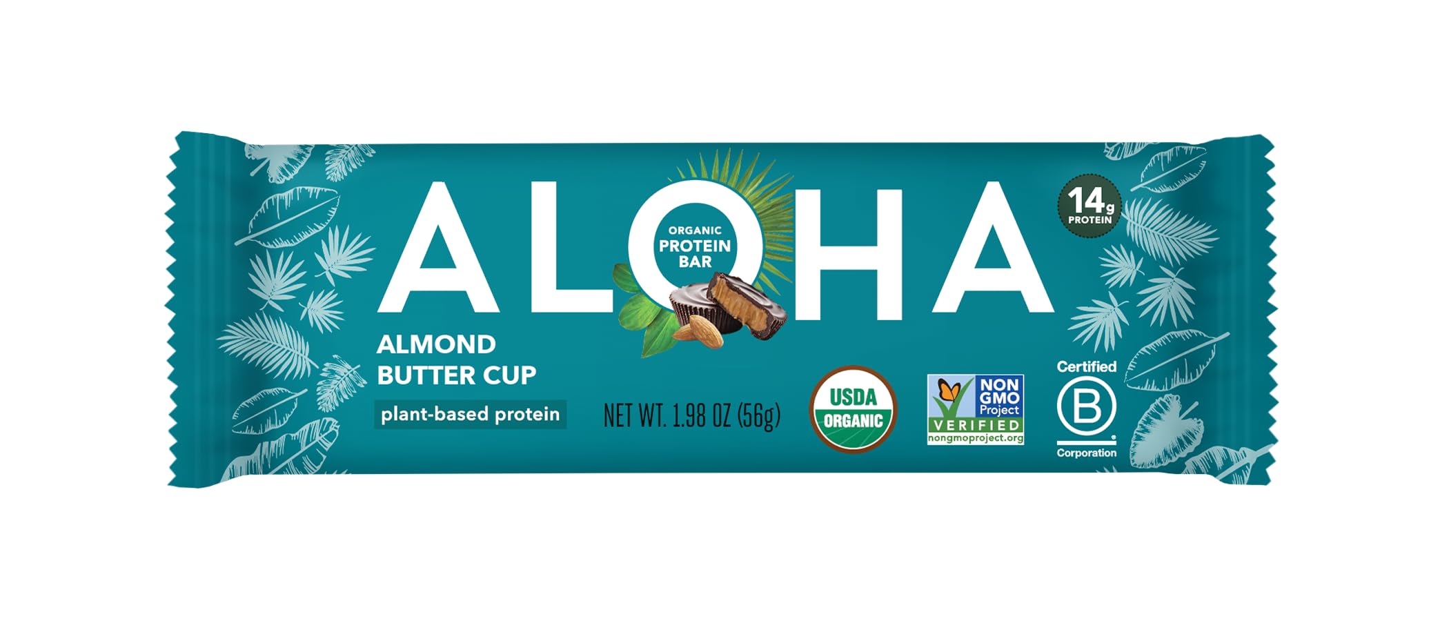 Aloha, Organic Bar Protein Almond Butter Single, 1.98 Ounce