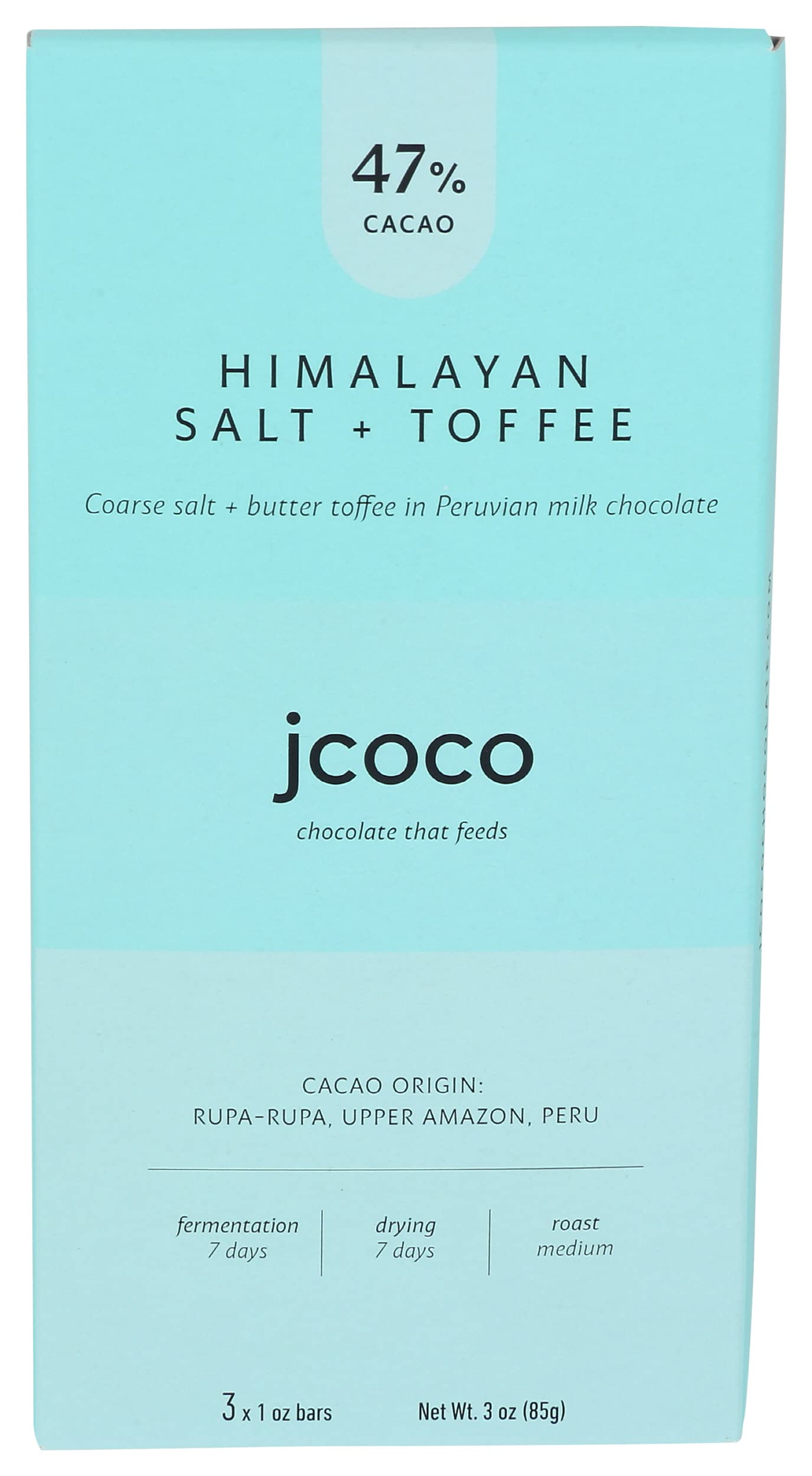 Jcoco Chocolate Himalayan Salt and Toffee Bar, 3 OZ