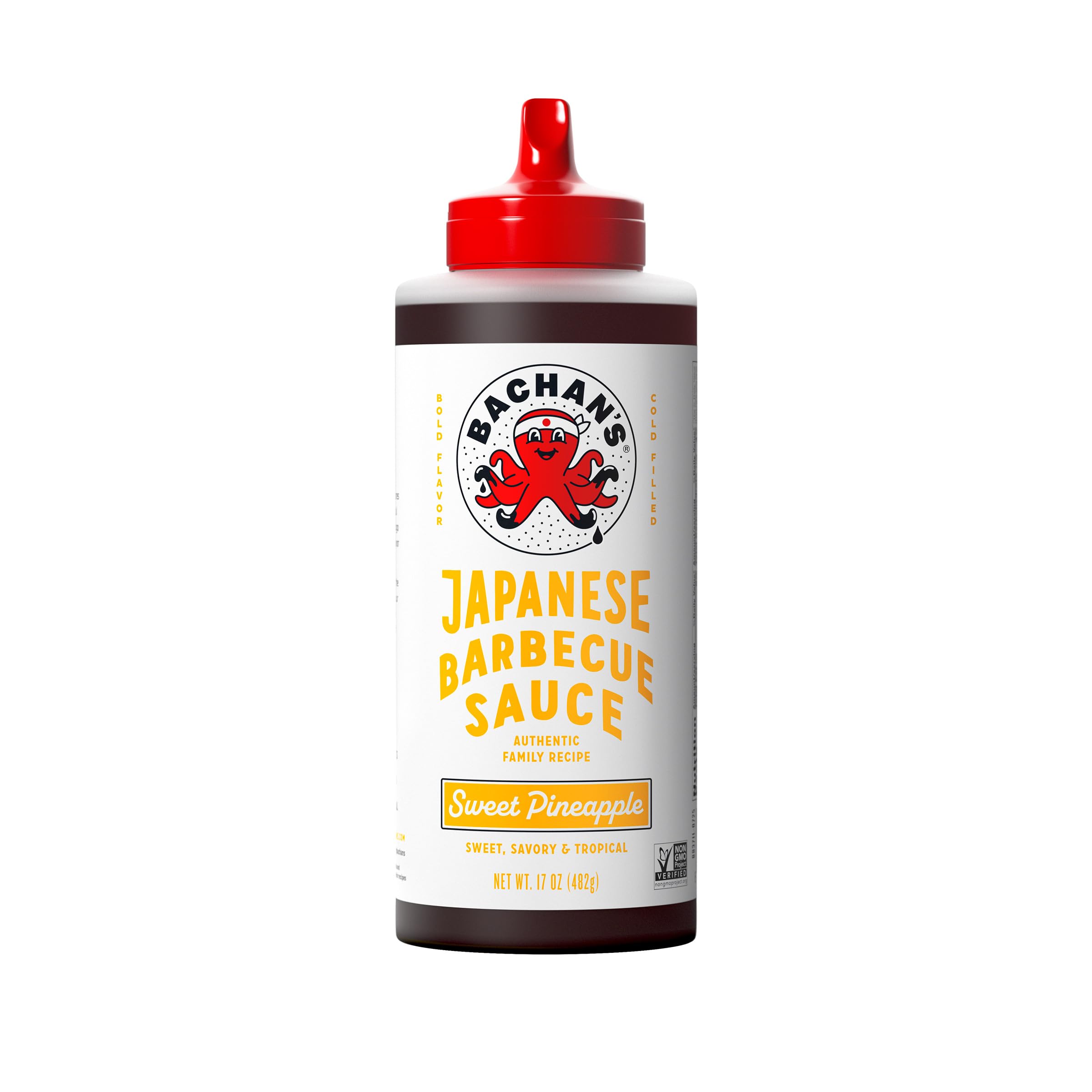 Bachan's Japanese Barbecue Sauce, Sweet Pineapple, 16.5 Oz Bottle | Sweet BBQ Sauce, Cold-Filled, Non GMO, No Preservatives, Vegan and BPA free