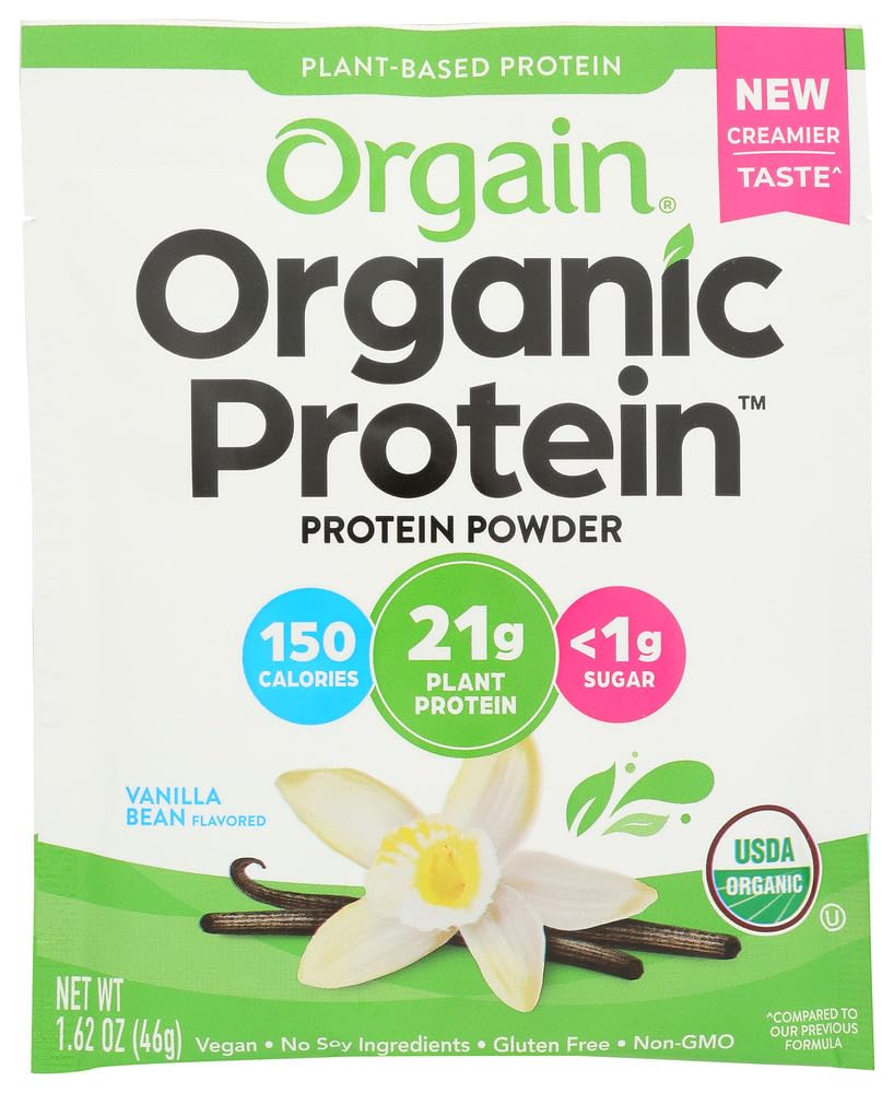 Orgain Organic Vanilla Protein Powder Single, 1.62 OZ
