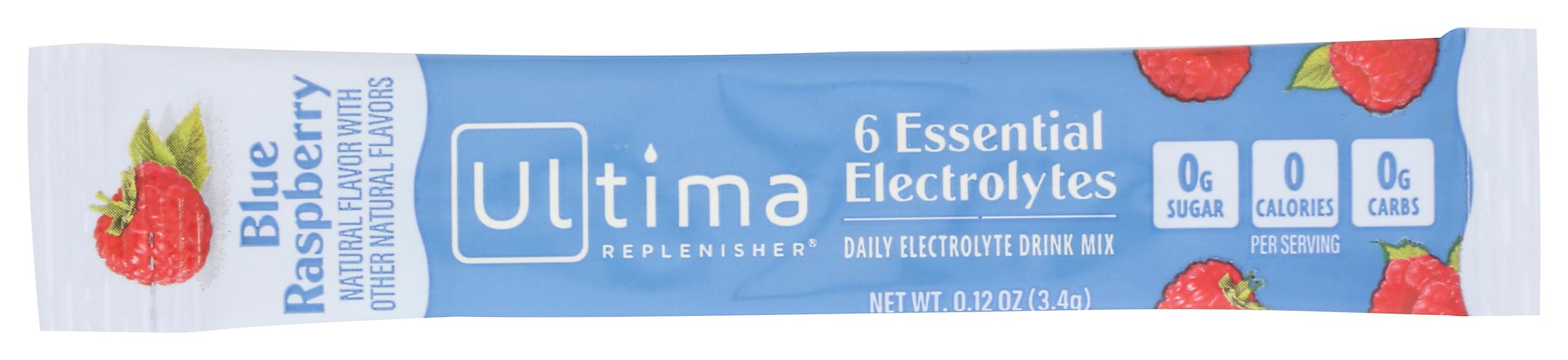 Ultima Replenisher Blue Raspberry Electrolyte Drink Mix Single, 0.12 OZ