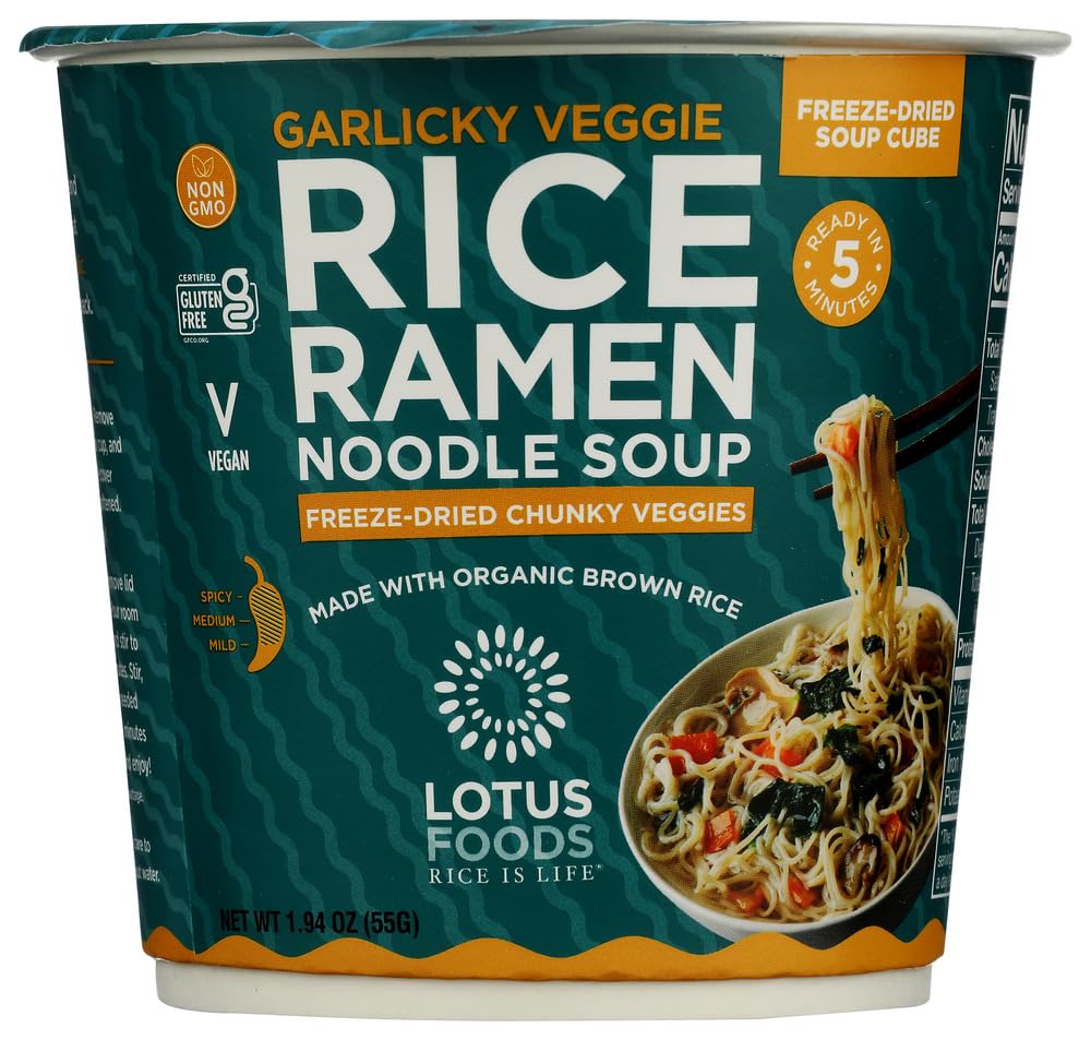 LOTUS FOODS Garlicky Veggie Rice Ramen Soup Cup, 1.94 OZ