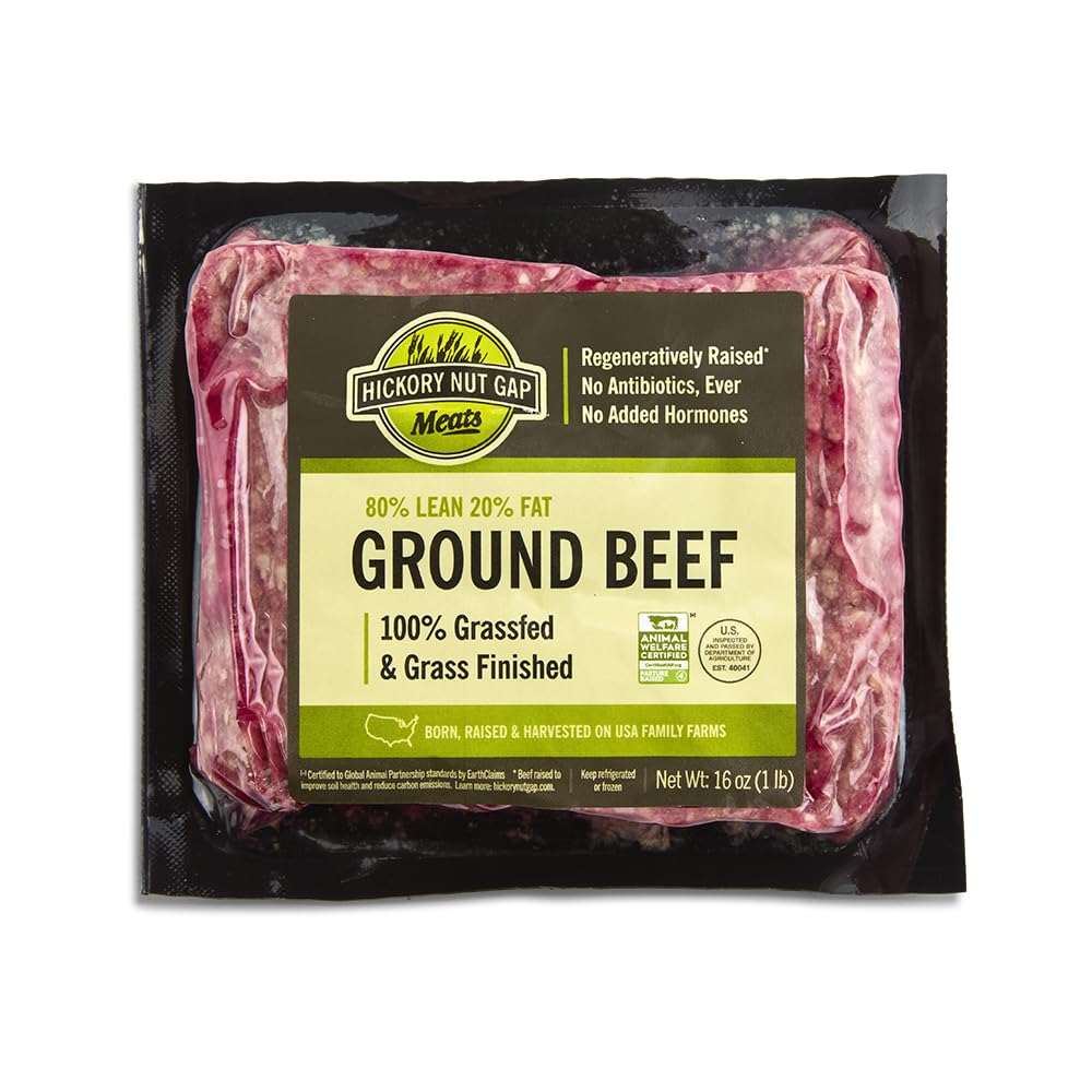 Hickory Nut Gap, Beef Ground 80/20 Grass Fed Brick, 16 Ounce