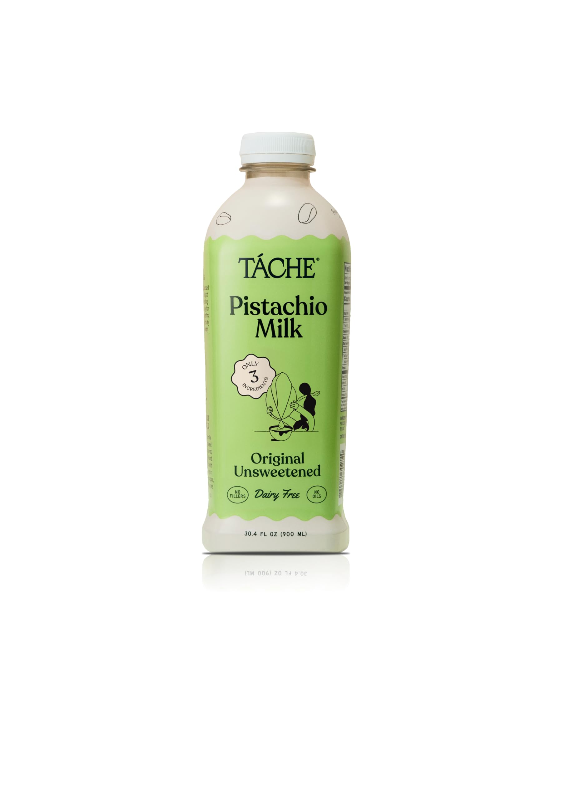 Tache Three-Ingredient Pistachio Milk, Original Unsweetened, 30.4 Fl Oz | No Oils, Gums or Added Sugar