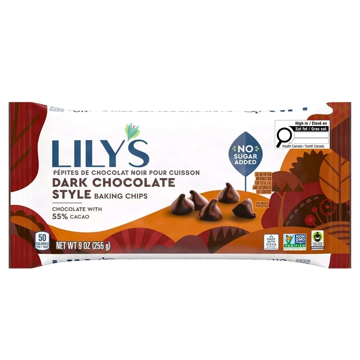 Lily's Chocolate Stevia Sweetened Dark Chocolate Baking Chips, 9 OZ
