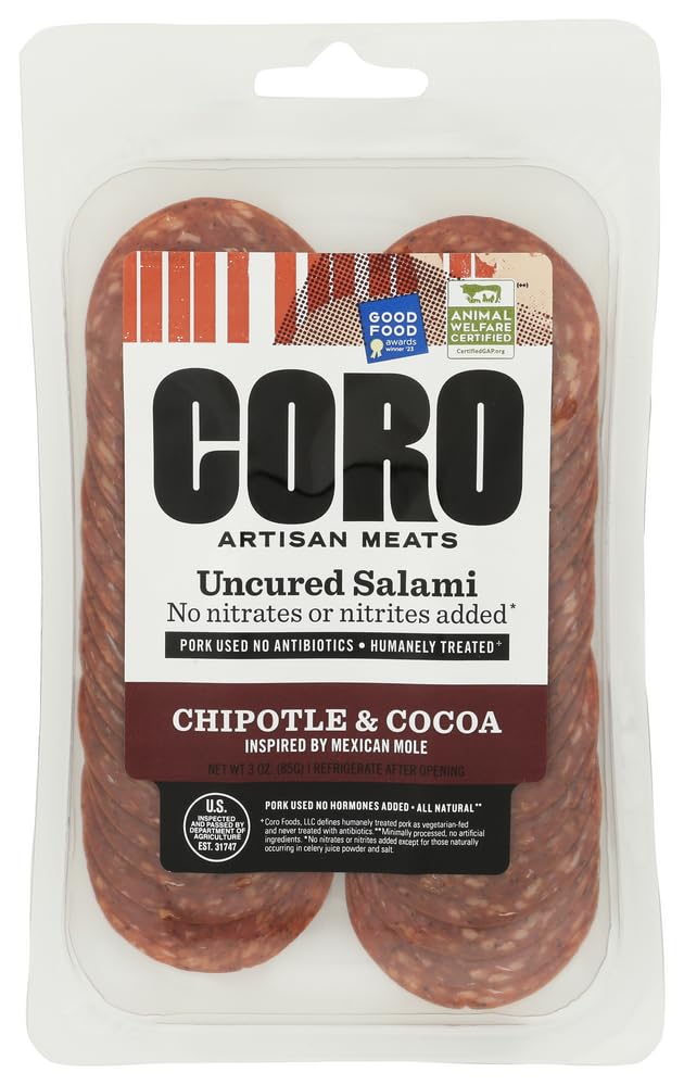 Coro Sliced Chipotle Cocoa Salami, 3 OZ